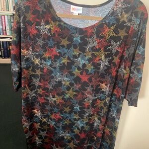 LulaRoe Colorful Star Patterned Top